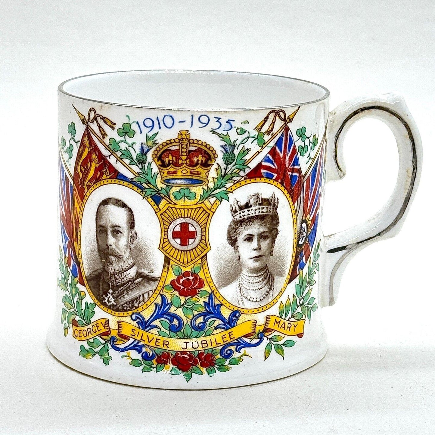 King George V 1935 Silver Jubilee Mug Cup Royal Albert Pottery