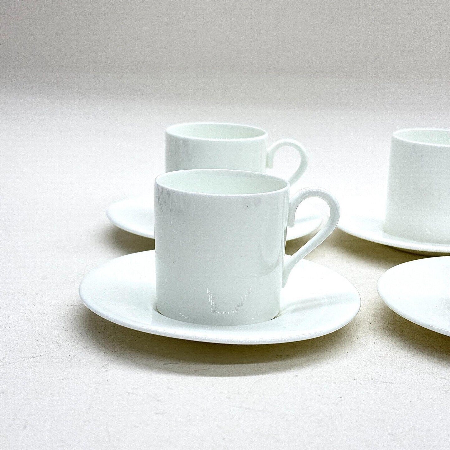 Wedgwood White Bone China Espresso Coffee Can Cups & Saucer Set