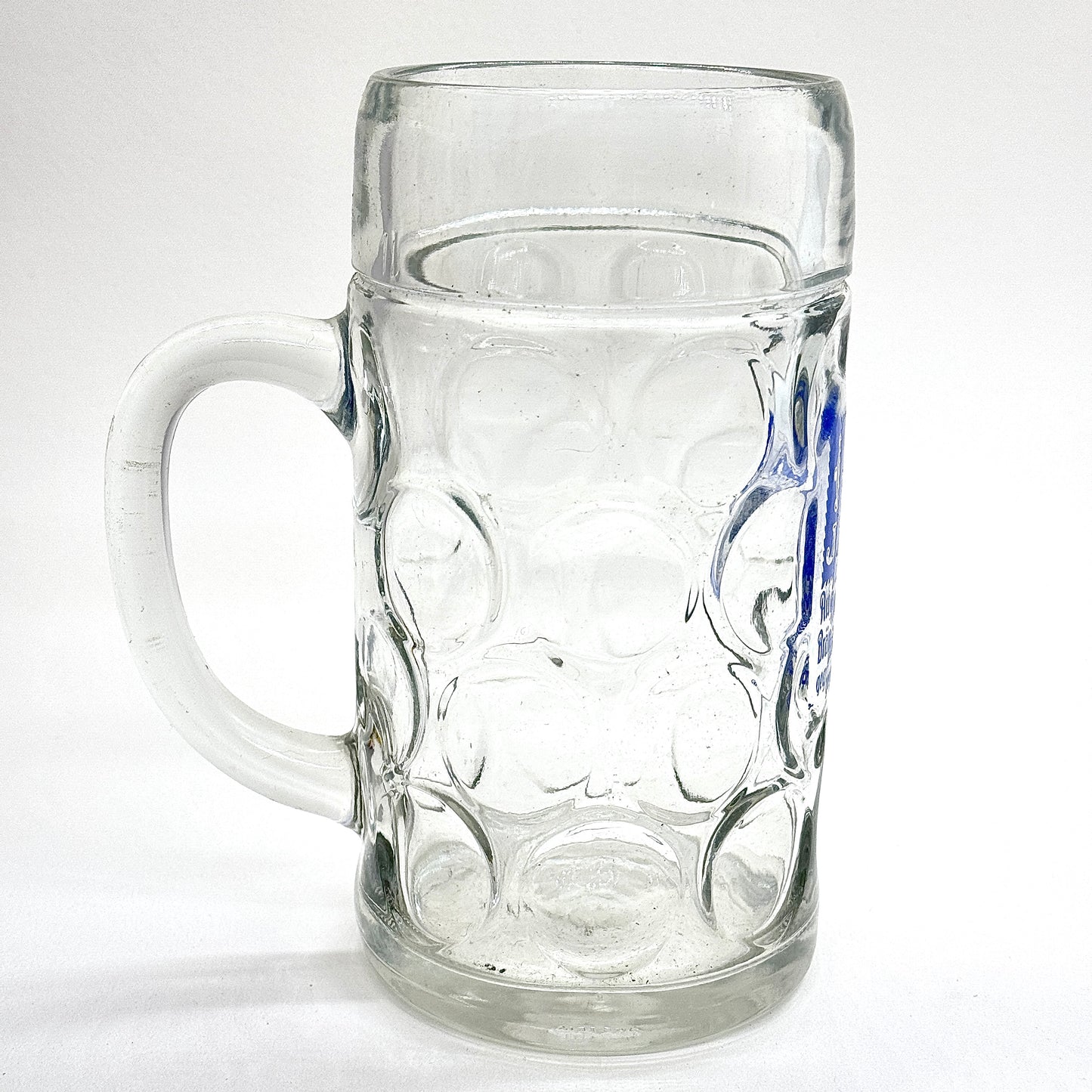 J. W. Augustiner Bräu Mundien Gegründet 1 Litre Clear Glass Tankard Stein