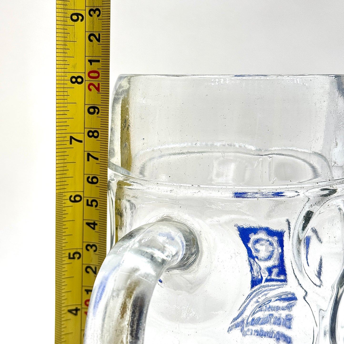 J. W. Augustiner Bräu Mundien Gegründet 1 Litre Clear Glass Tankard Stein