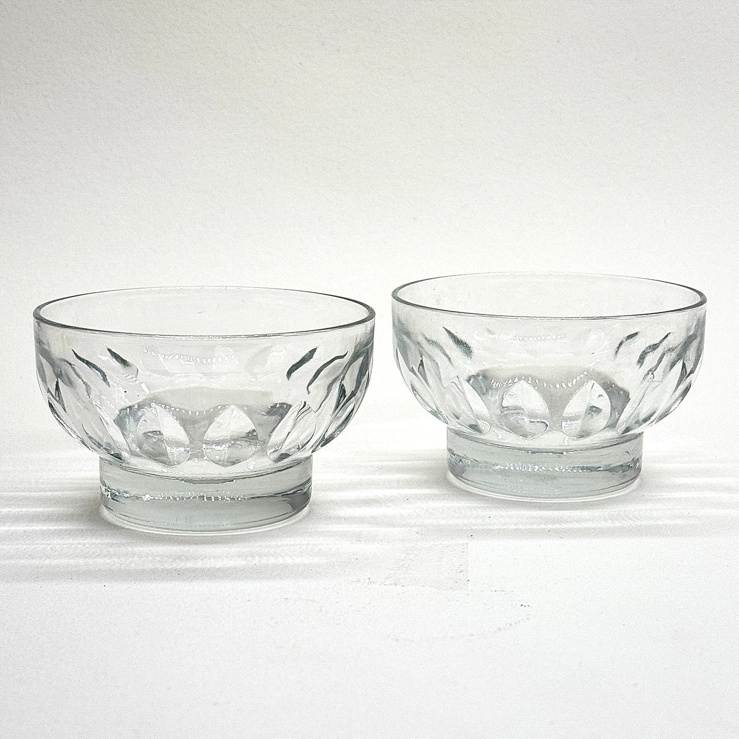 Clear Glass Sorbet Ice Cream Dessert Tableware Bowls 9.5 cm Set of 2