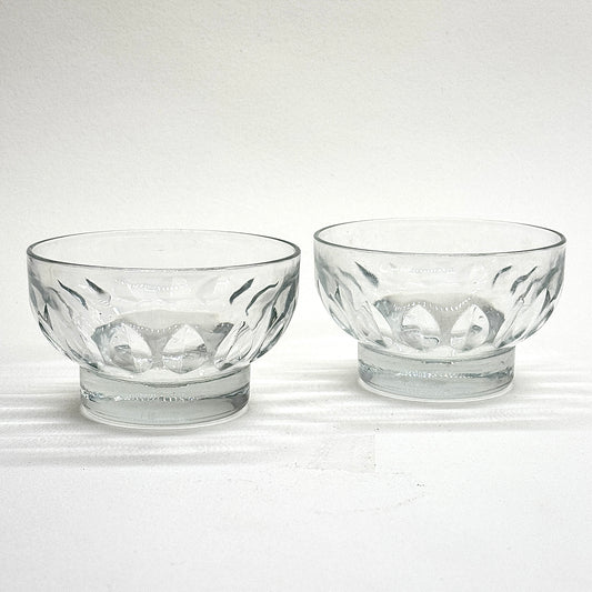 Clear Glass Sorbet Ice Cream Dessert Tableware Bowls 9.5 cm Set of 2