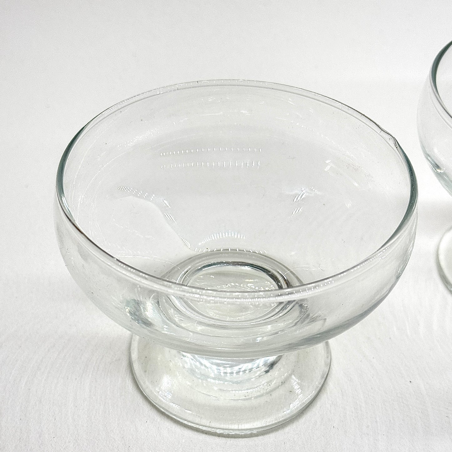 Footed Clear Glass Sorbet Ice Cream Dessert Tableware Bowls 9.5 cm Set of 2