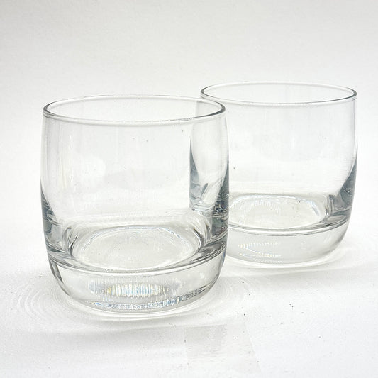 Clear Glass Whiskey Glasses Set of Two 8.5 cm