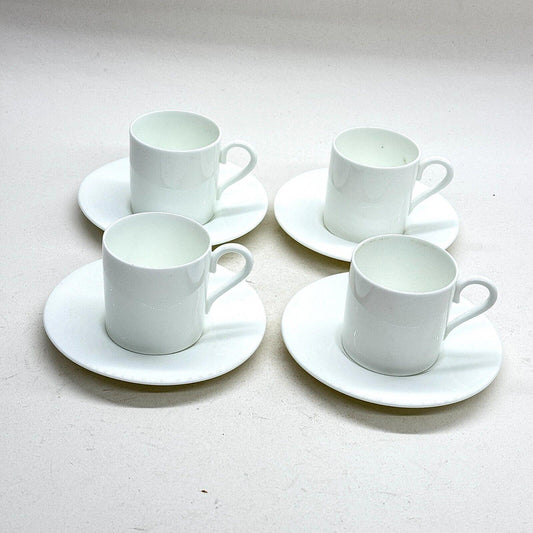 Wedgwood White Bone China Espresso Coffee Can Cups & Saucer Set