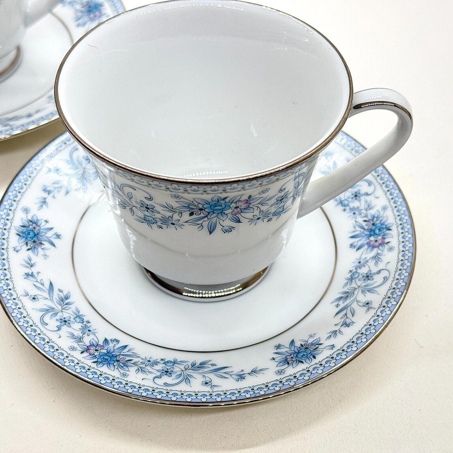 Noritake Blue Hill 2484 Teacup & Saucer Set Pair