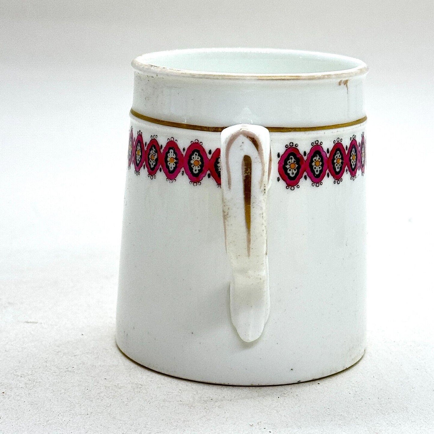 Staffordshire Ceramic Mug White with Imari Trim