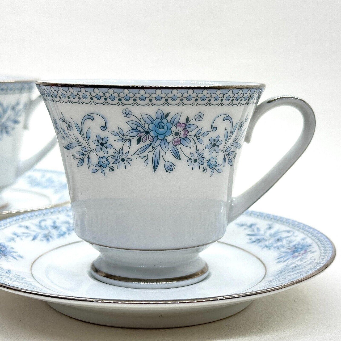 Noritake Blue Hill 2484 Teacup & Saucer Set Pair